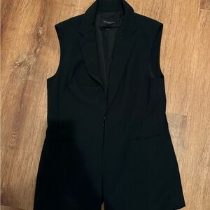 Black Sleeveless Blazer Vest